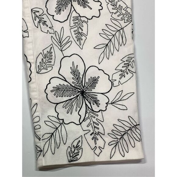 Talbots embroidered floral lined crop pant size 6  - Picture 2 of 10